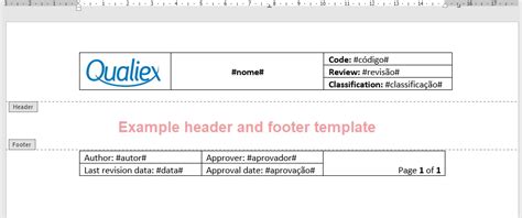 Header and footer template in Word – Wiki