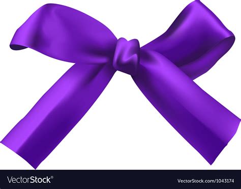 Realistic purple bow Royalty Free Vector Image