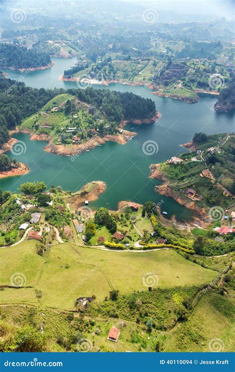 Guatape Lake stock photo. Image of lake, landscape, south - 40110094