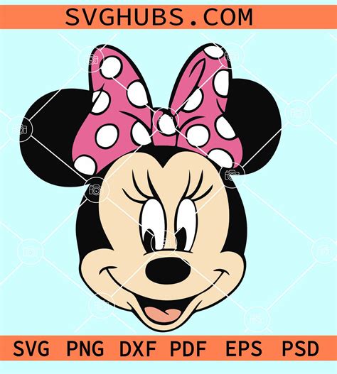 Minnie Mouse with bow SVG, Minnie Mouse polka dot bow svg, Disney ...