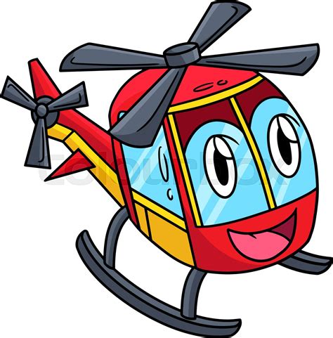 Helicopter with Face Vehicle Cartoon Clipart | Stock vector | Colourbox