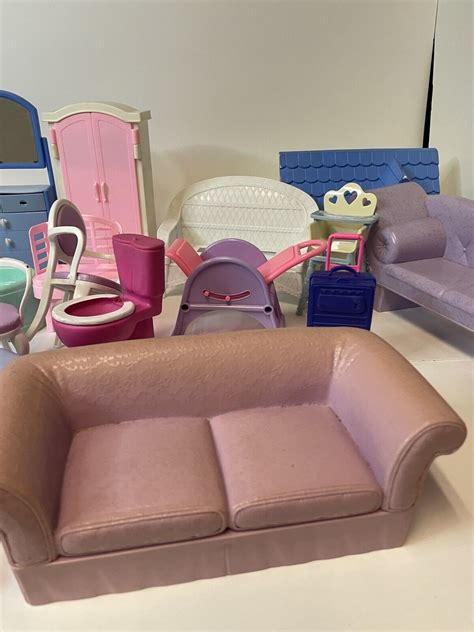 Barbie Dollhouse Furniture & Accessories 20 Pc Lot- Pink/Purple- Some ...