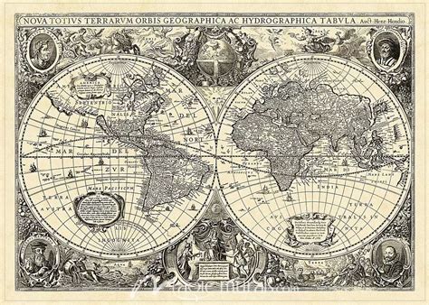 Vintage World Map Wallpaper Wall Mural by Magic Murals