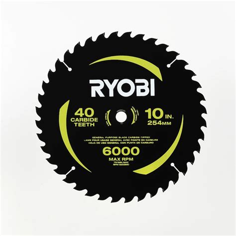 RYOBI 10-inch 40 Carbide General Purpose Thin Kerf Miter Saw Blade ...