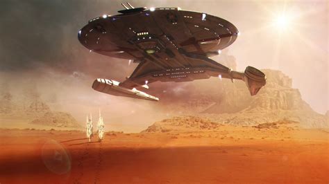 Scifi Desert Spaceship Star Trek Wallpaper,HD Artist Wallpapers,4k Wallpapers,Images,Backgrounds ...