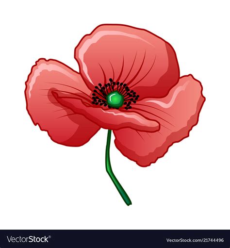 Bud poppy icon cartoon style Royalty Free Vector Image