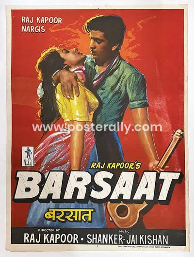 Buy Barsaat (1949) Original Bollywood Movie Poster - Posterally Studio ...