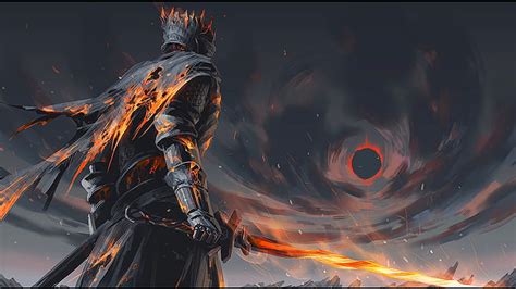 HD wallpaper: dark souls, soul of cinder, boss, sword, fire, artwork ...