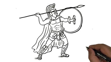 How to draw an Ancient Soldier. How to draw a Spartan soldier. Warrior ...