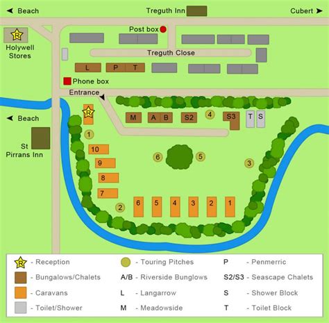 Park Site Map - Holywell Holiday Park