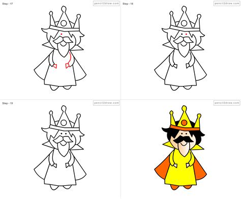 How to draw King for kids - step by step - 1765 | Drawings, Stick figures, Draw