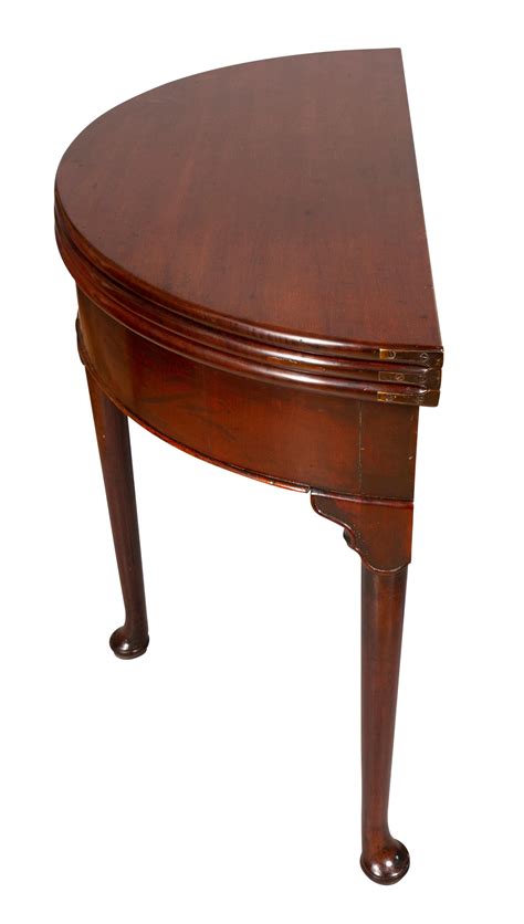 George II Mahogany Triple Top Demilune Games Table For Sale at 1stDibs