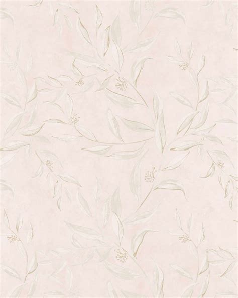 Olive Leaf & Branches Wallpaper in Pink | Linen, Peel & Stick or Paste – Olive et Oriel