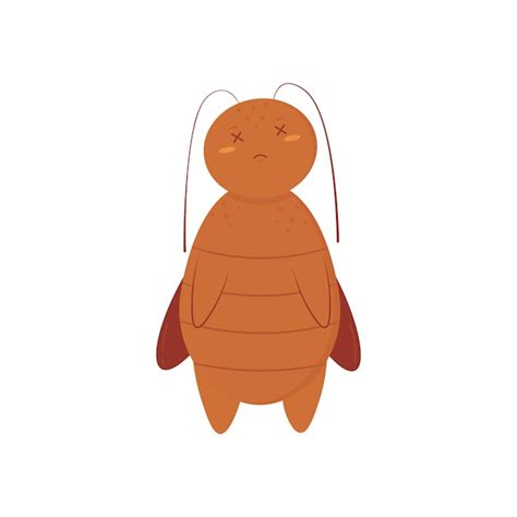 Premium Vector | Cartoon dead cockroach