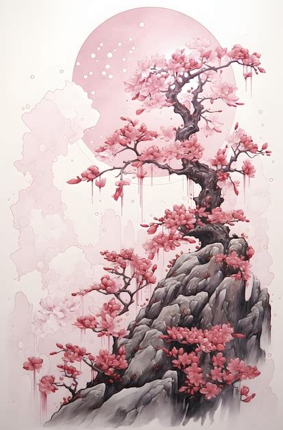 Premium Photo | Sakura tree painting