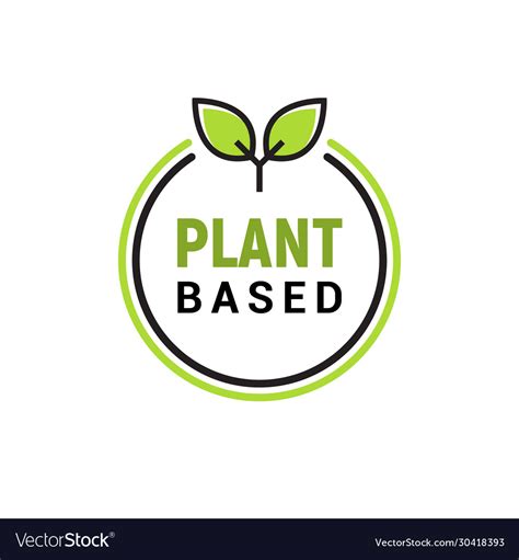 Plant based vegan badge eco icon suitable Vector Image