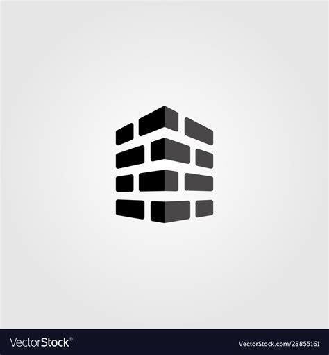 Bricks logo monochrome design label Royalty Free Vector