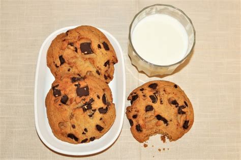 Chocolate Chip Cookies And Milk Free Stock Photo - Public Domain Pictures