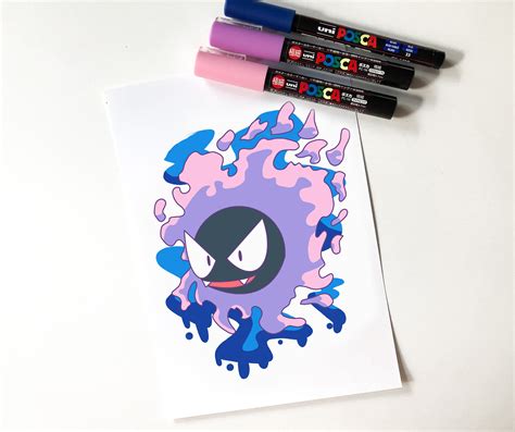 Gastly Mini Print Pokemon POSCA Paint Pen Art - Etsy Australia