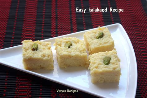 Vysya's Delicious Recipes: Kalakand Recipe - Instant Kalakand Recipe - Easy Diwali Sweet Recipe