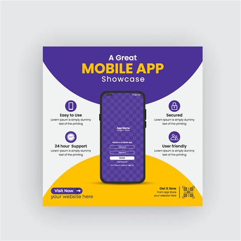 Mobile app promotion social media banner and web banner template pro ...