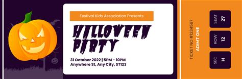 Halloween Party Ticket | Ticket Template