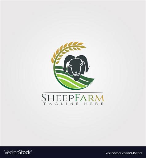 Sheep farm icon template creative logo design Vector Image