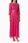Buy Frock&Frill Pink Sequin Embellished Maxi Dress for WOMEN in Saudi ...