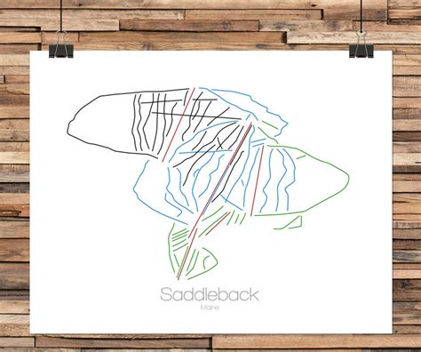 Saddleback Maine Map Me Ski Snowboard Trail Map Art Print | Etsy