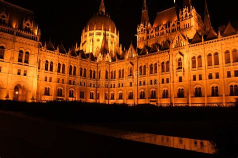 Budapest Parliament at Night Stock Photo - Image of historic, hungary ...