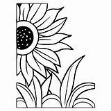 Kids Simple Coloring Page Sunflower Thick Line · Creative Fabrica sketch template