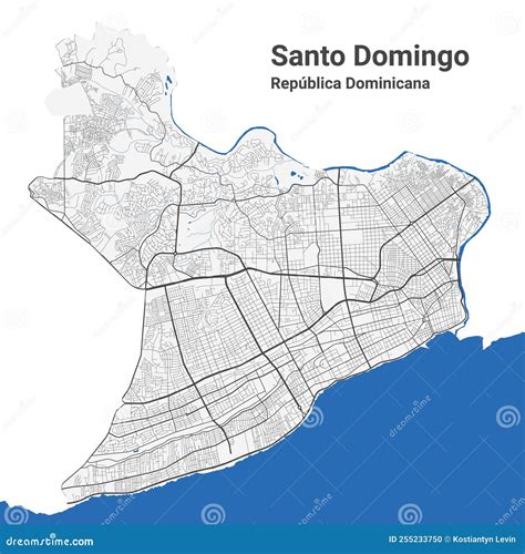 Santo Domingo Vector Map. Detailed Map Of Santo Domingo City ...