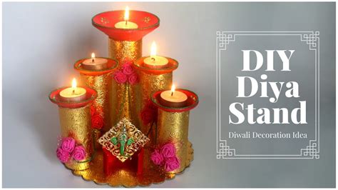 DIY Diya Stand Making for Diwali | Diwali Decoration Ideas | Diya Stand Decoration at Home - YouTube