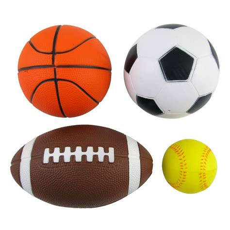Set of 4 Sports Balls for Kids (Soccer Ball, Basketball, Football ...