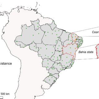 Map of Brazil displaying the results of the IGR pyriproxyfen resistance... | Download Scientific ...