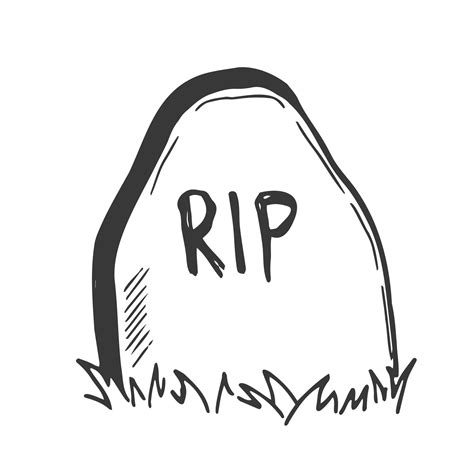 Halloween doodle tombstone. Spooky and fun hand drawn icon tomb for ...