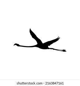 Flying Flamingo Silhouette Vector Illustration Stock Vector (Royalty ...