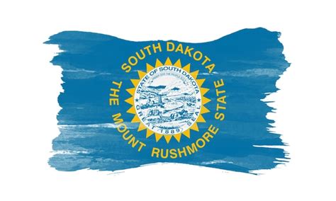 Premium Photo | South dakota state flag brush stroke south dakota flag ...