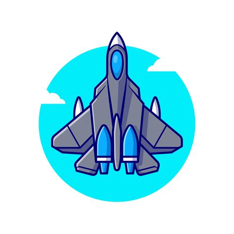 Jet Fighter Plane Flying Cartoon Vector Icon Illustration. Air Transportation Icon Concept ...