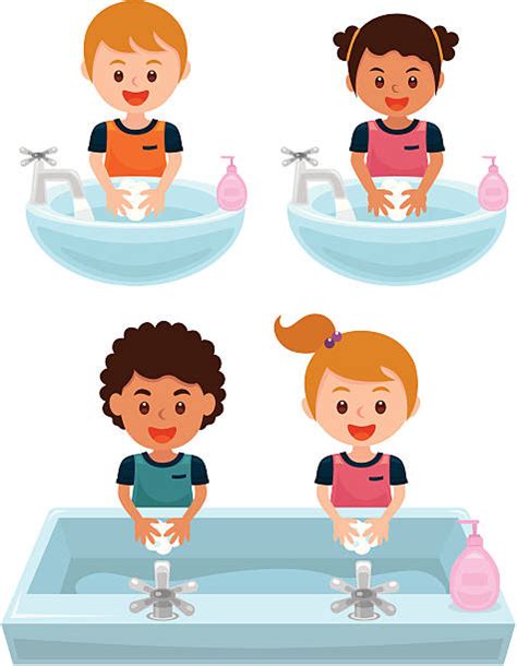 1,300+ Children Washing Hands Stock Illustrations, Royalty-Free Vector ...