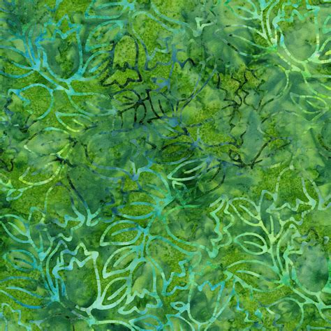 2980-002 Malam Batiks IV - Coral Bells - Green Batik Fabric | RJR Fabrics