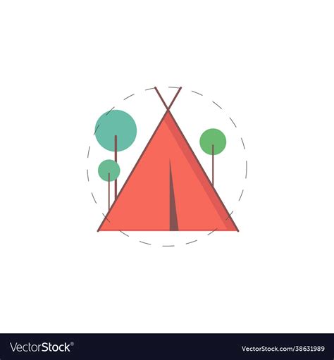 Camping tent clipart isolated simple Royalty Free Vector