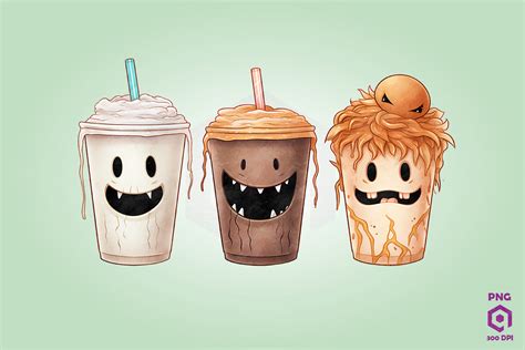 Halloween Coffee Watercolor Clipart PNG Graphic by Quoteer · Creative Fabrica