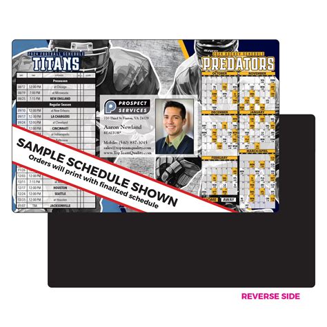 Nashville Football & Hockey Schedule Jumbo Magnet - Titans/Predators