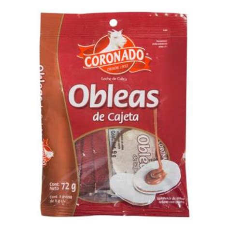 Obleas de cajeta Coronado 8 pzas de 9 g c/u | Walmart