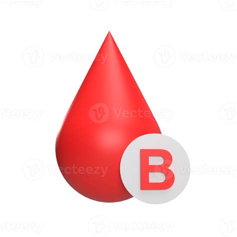 B blood type 3d icon model cartoon style concept. render illustration ...