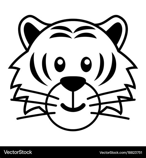 Simple cartoon of a cute tiger Royalty Free Vector Image