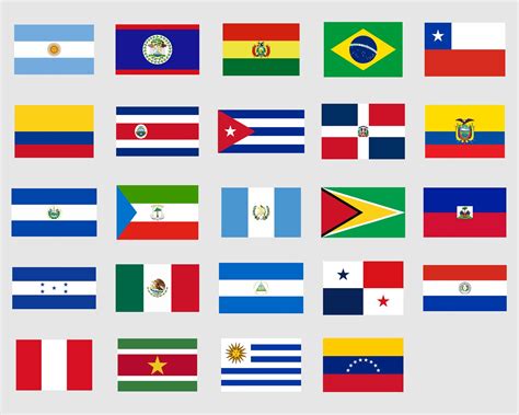 Printable Latin American Flags