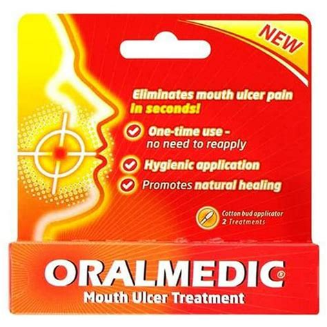 Oralmedic Mouth Ulcer and Canker Sore Treatment, Instant Pain Relief ...