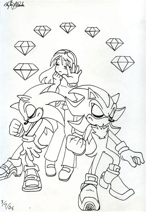 Sonic Chaos Emeralds Coloring Pages